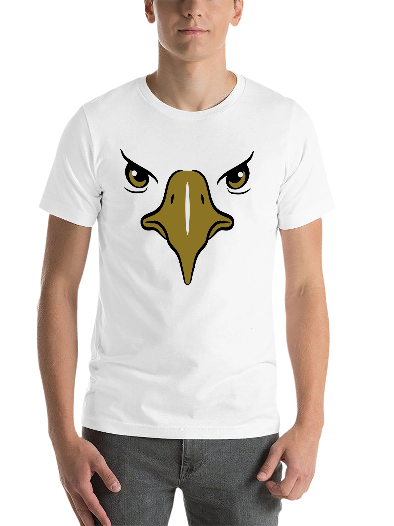 Black Bold Eagle Face Graphic Black T-Shirt view 14