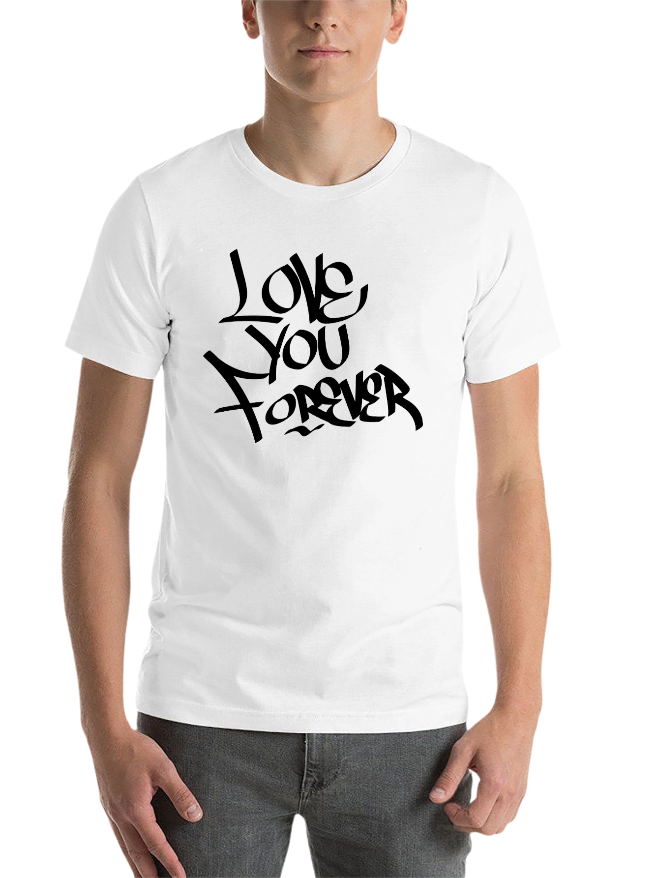 Black Love You Forever Black Graphic T-Shirt view 14