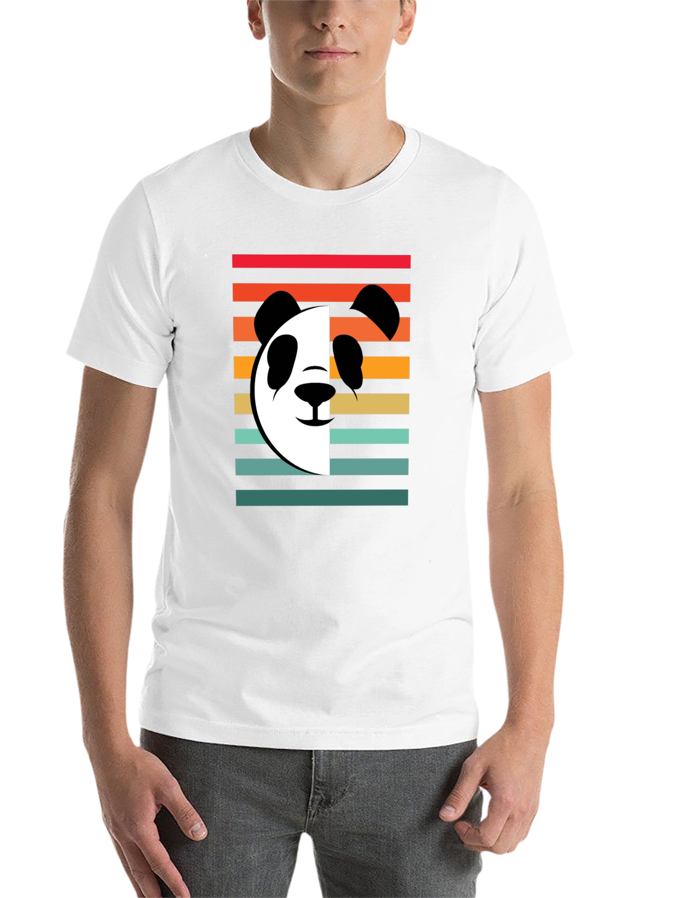 Black Retro Panda Graphic Tee - Stylish Cotton T-Shirt view 14