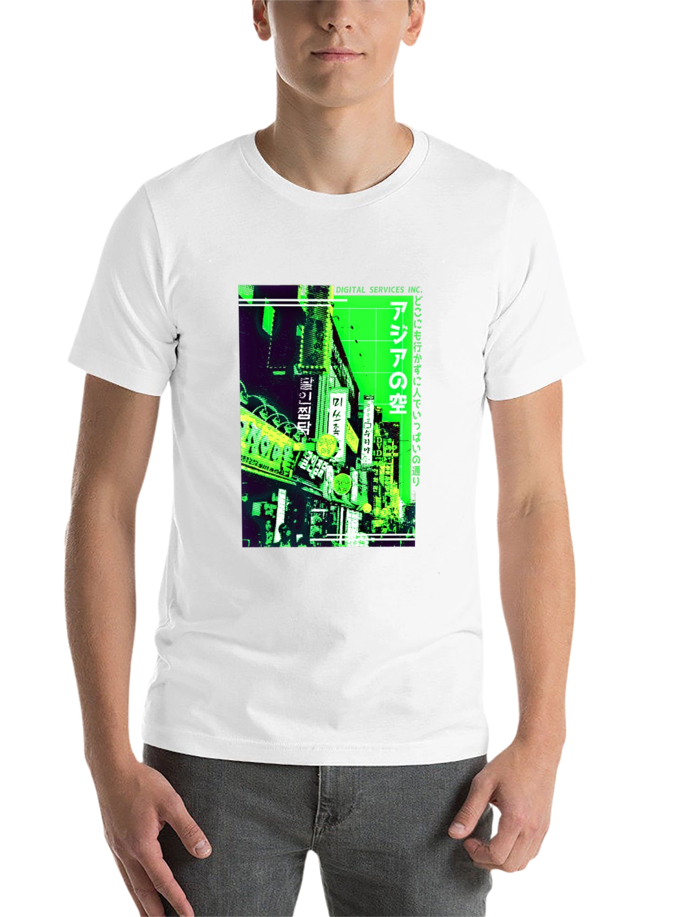 Black Asia Street Scene Graphic T-Shirt - Digital Services view 14