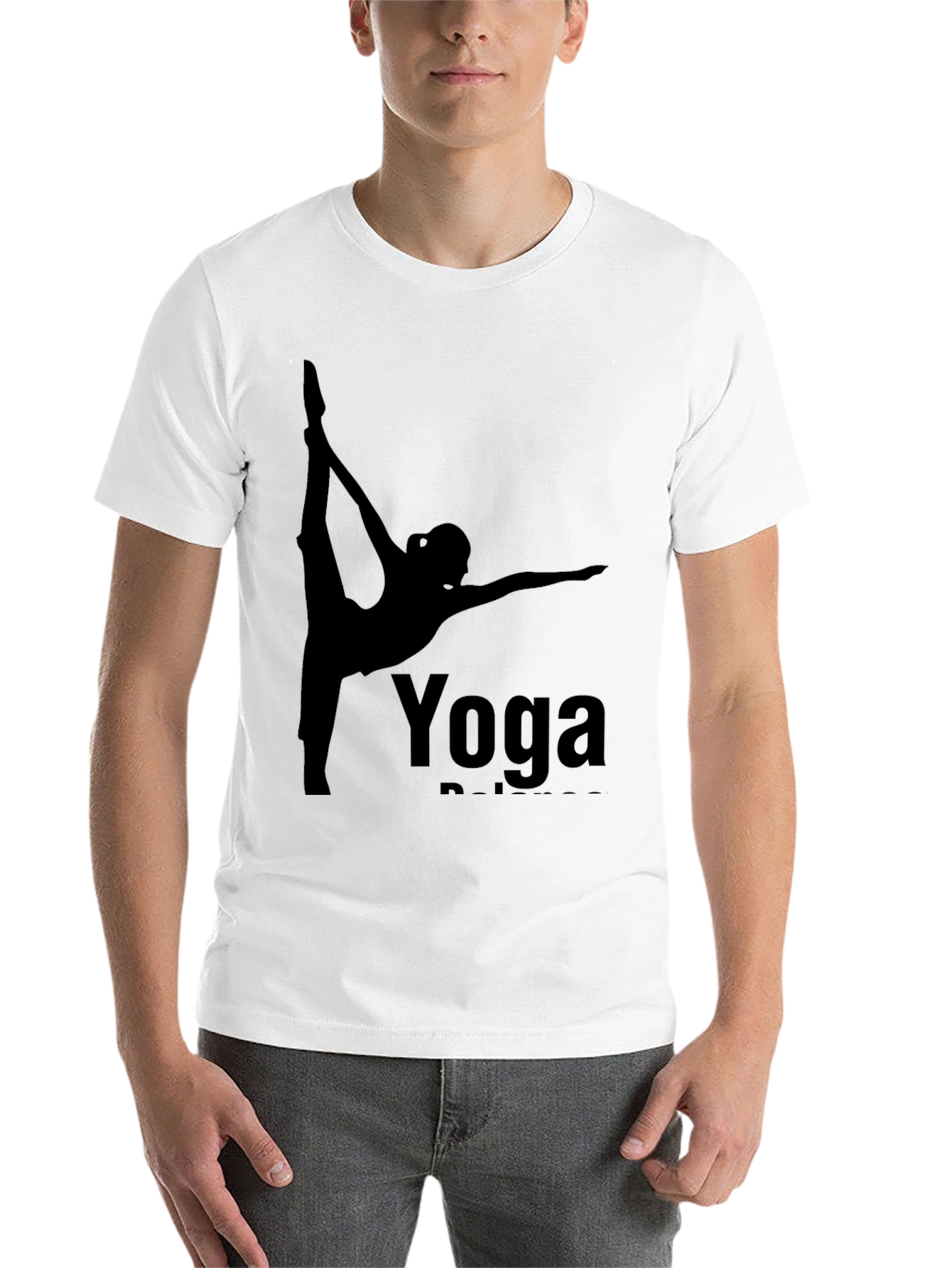 Black Yoga Balance Black T-Shirt view 14