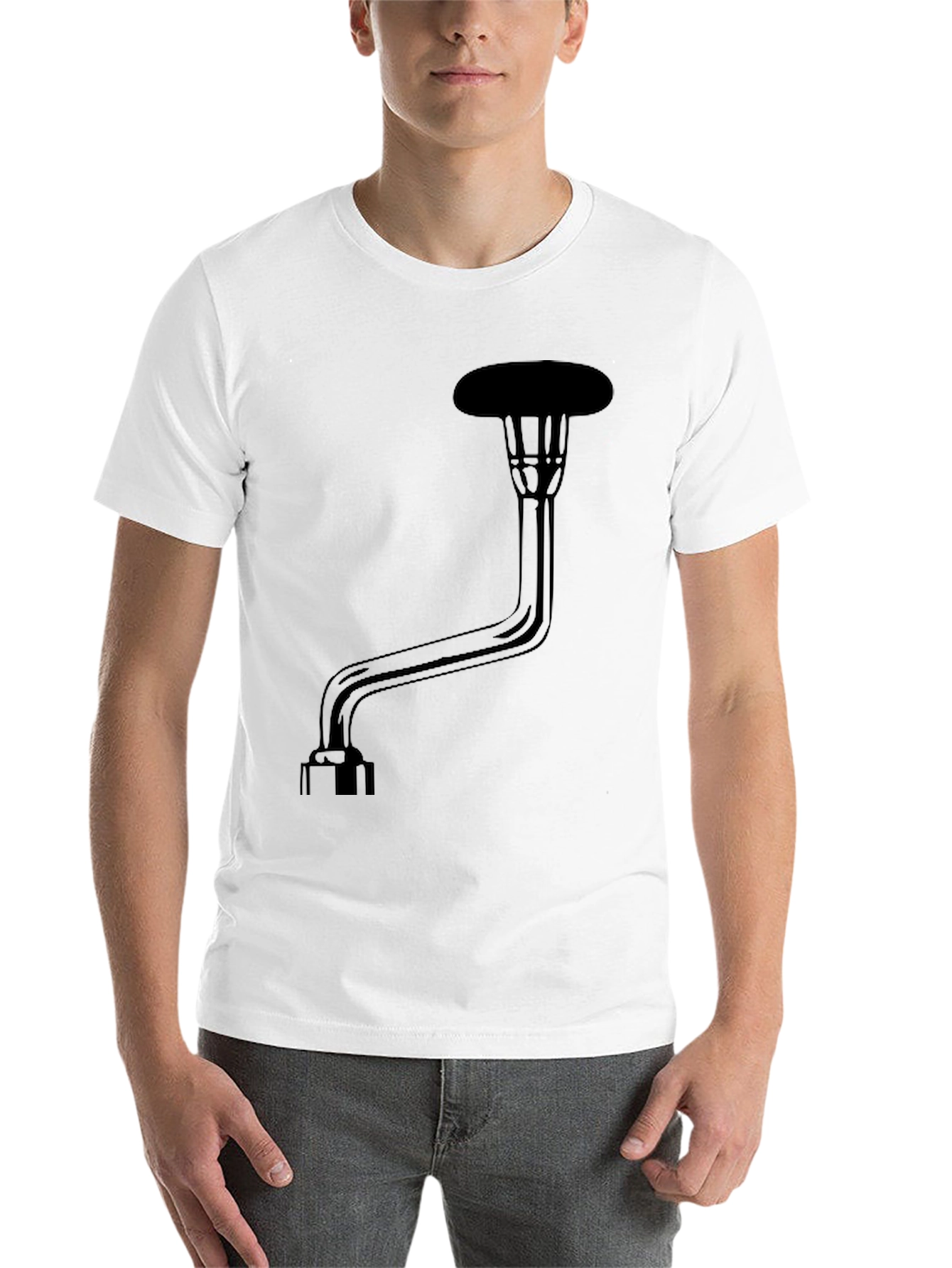 Black Novelty Toilet Plunger Graphic T-Shirt view 14