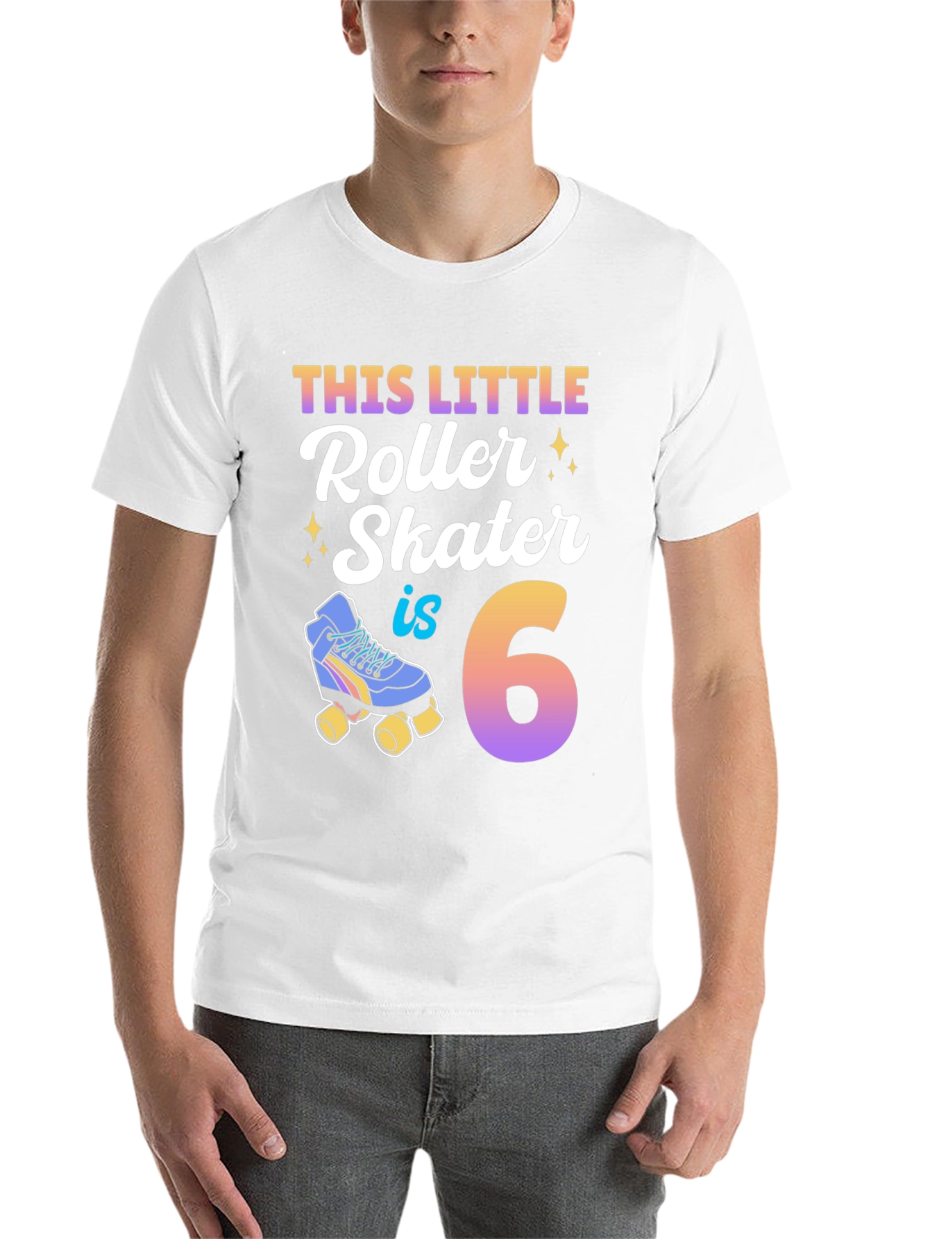 Black This Little Roller Skater is 6 Birthday Shirt view 14