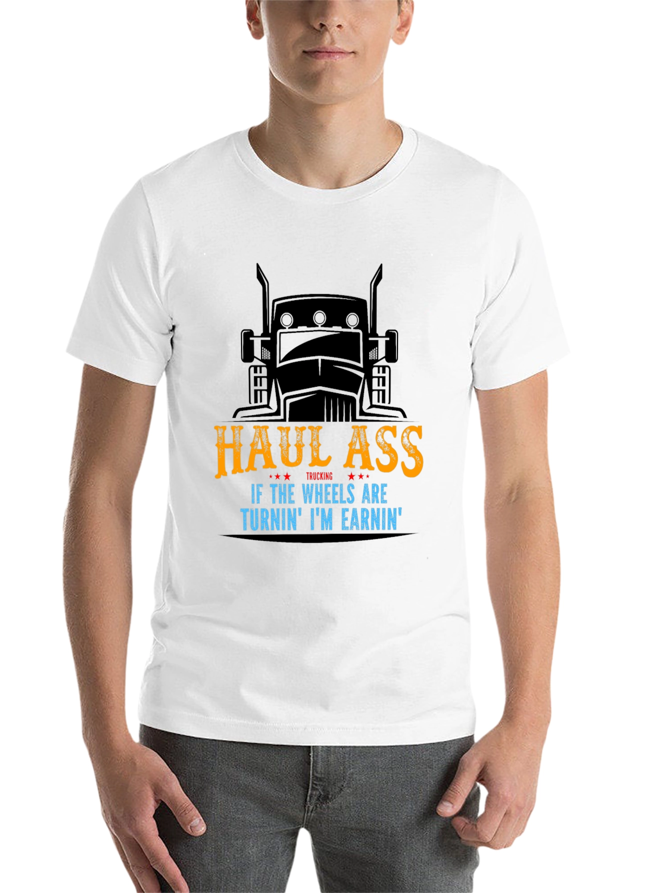 Black Haul Ass Trucking Graphic T-Shirt view 14