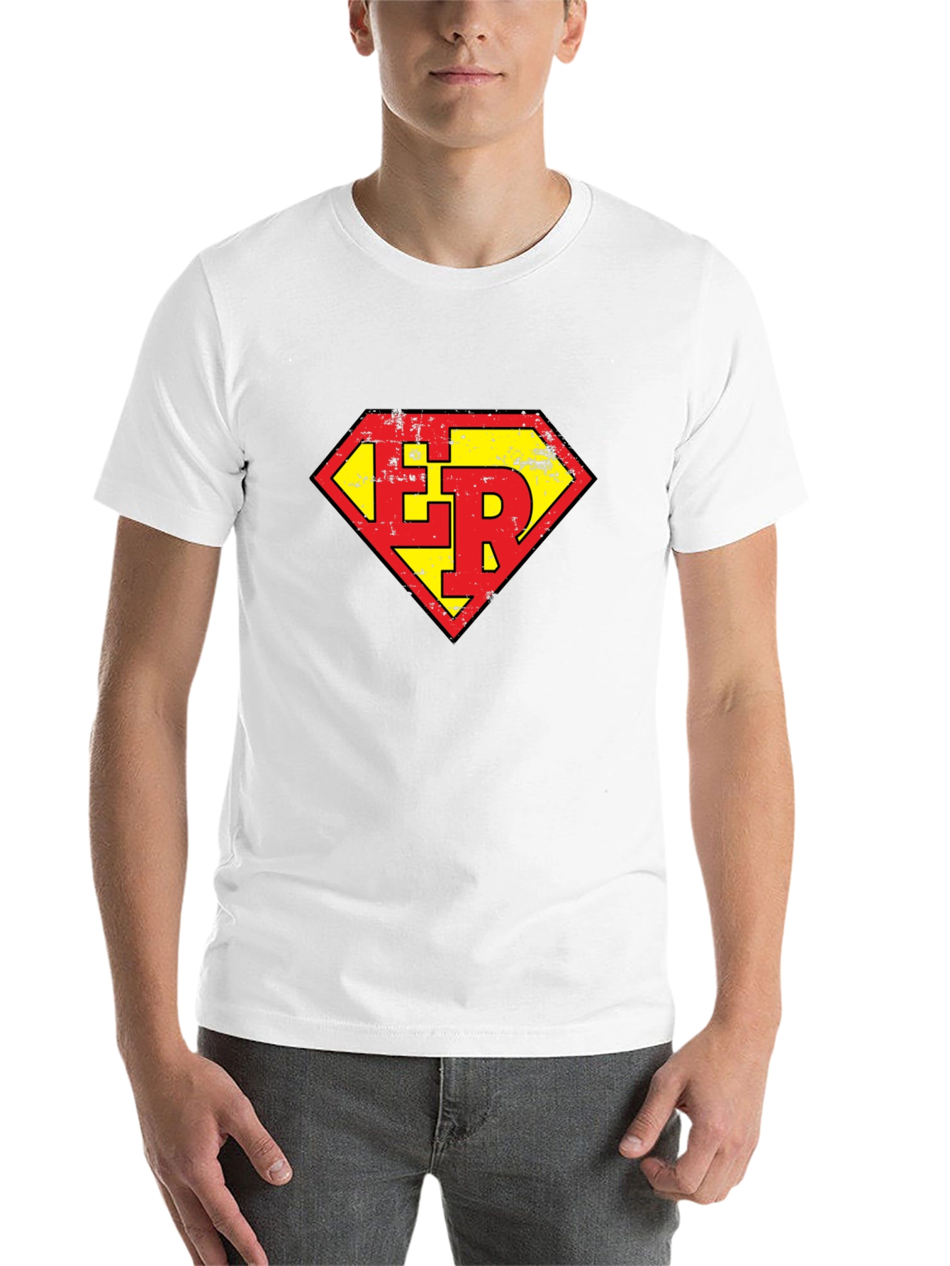 Black ER Super Hero Style Graphic Tee - Black view 14