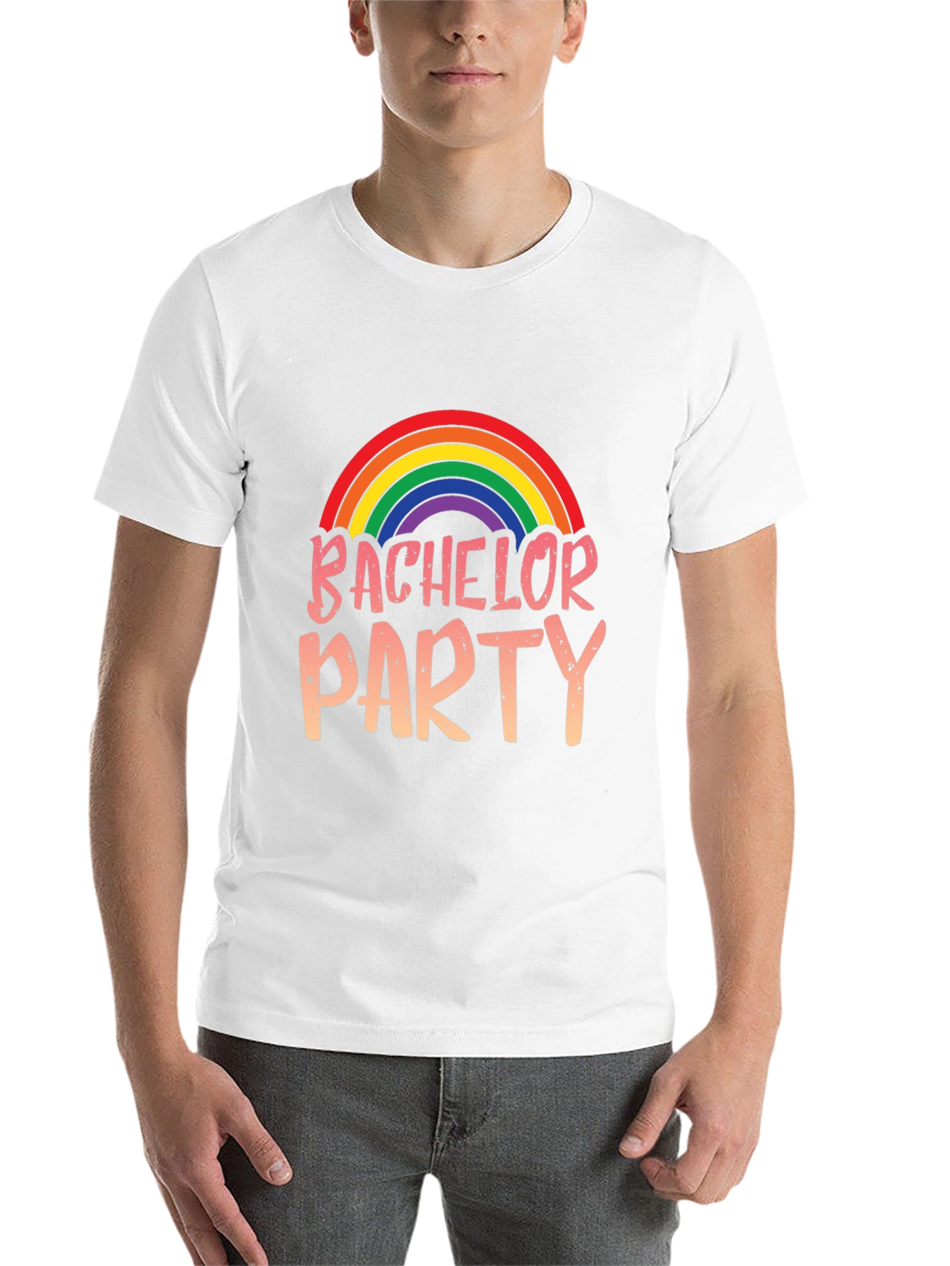 Black Bachelor Party Rainbow Graphic Tee view 14