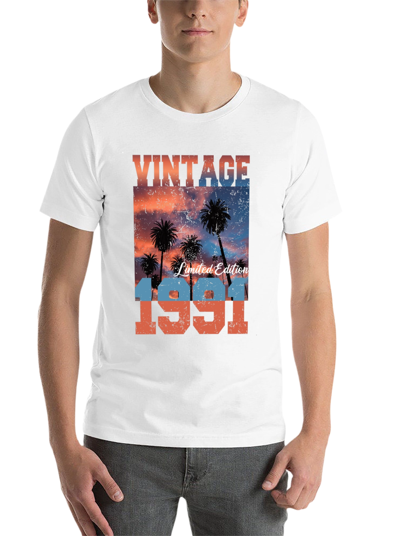 Black Vintage 1991 Palm Tree Graphic Tee view 14