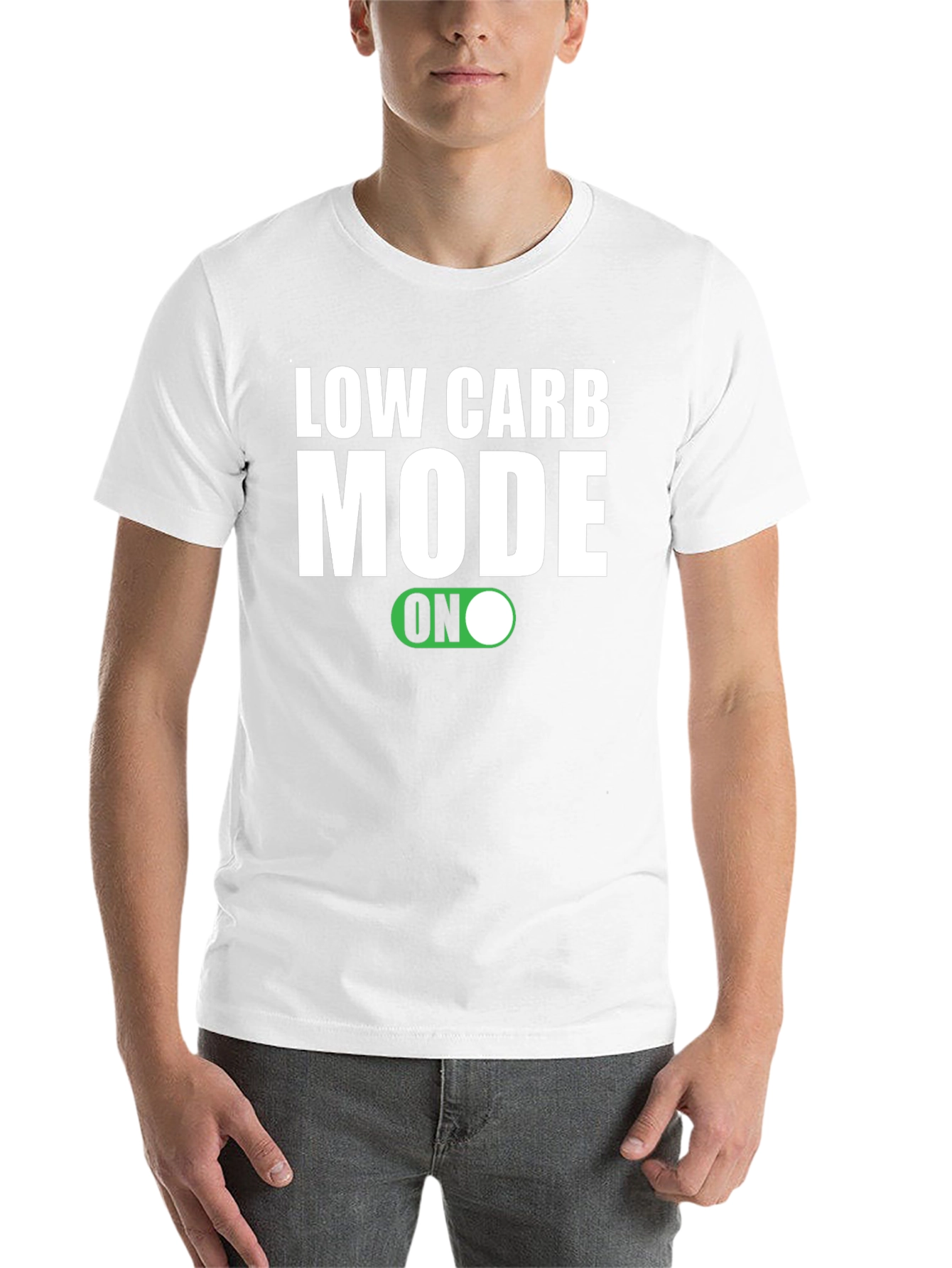 Low Carb Mode ON Black T-Shirt - 14