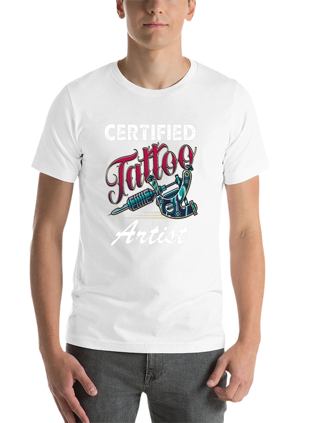 Black Certified Tattoo Artist Black T-Shirt view 14