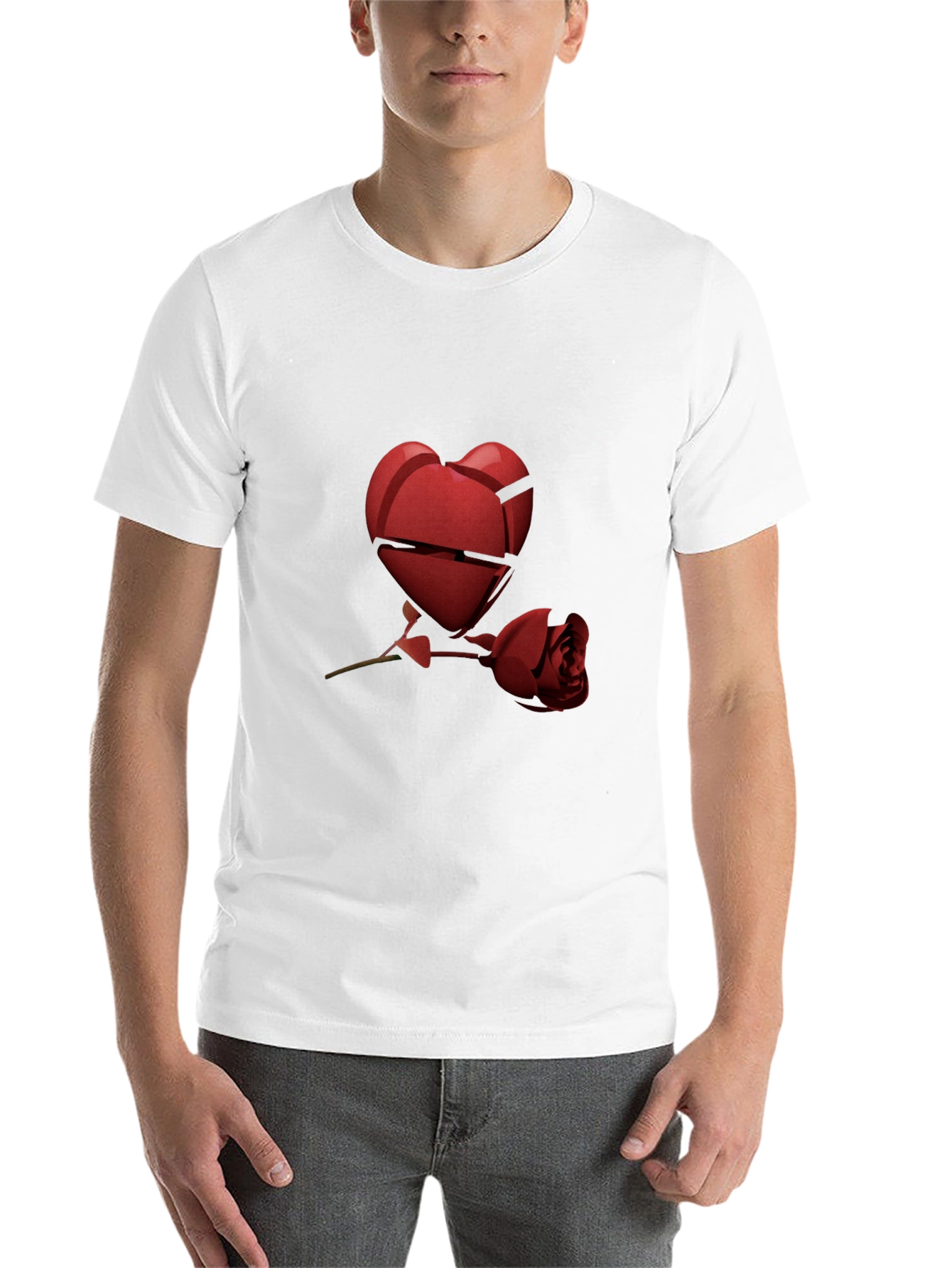 Black Heartbreak Rose Graphic Tee - Black Casual T-Shirt view 14