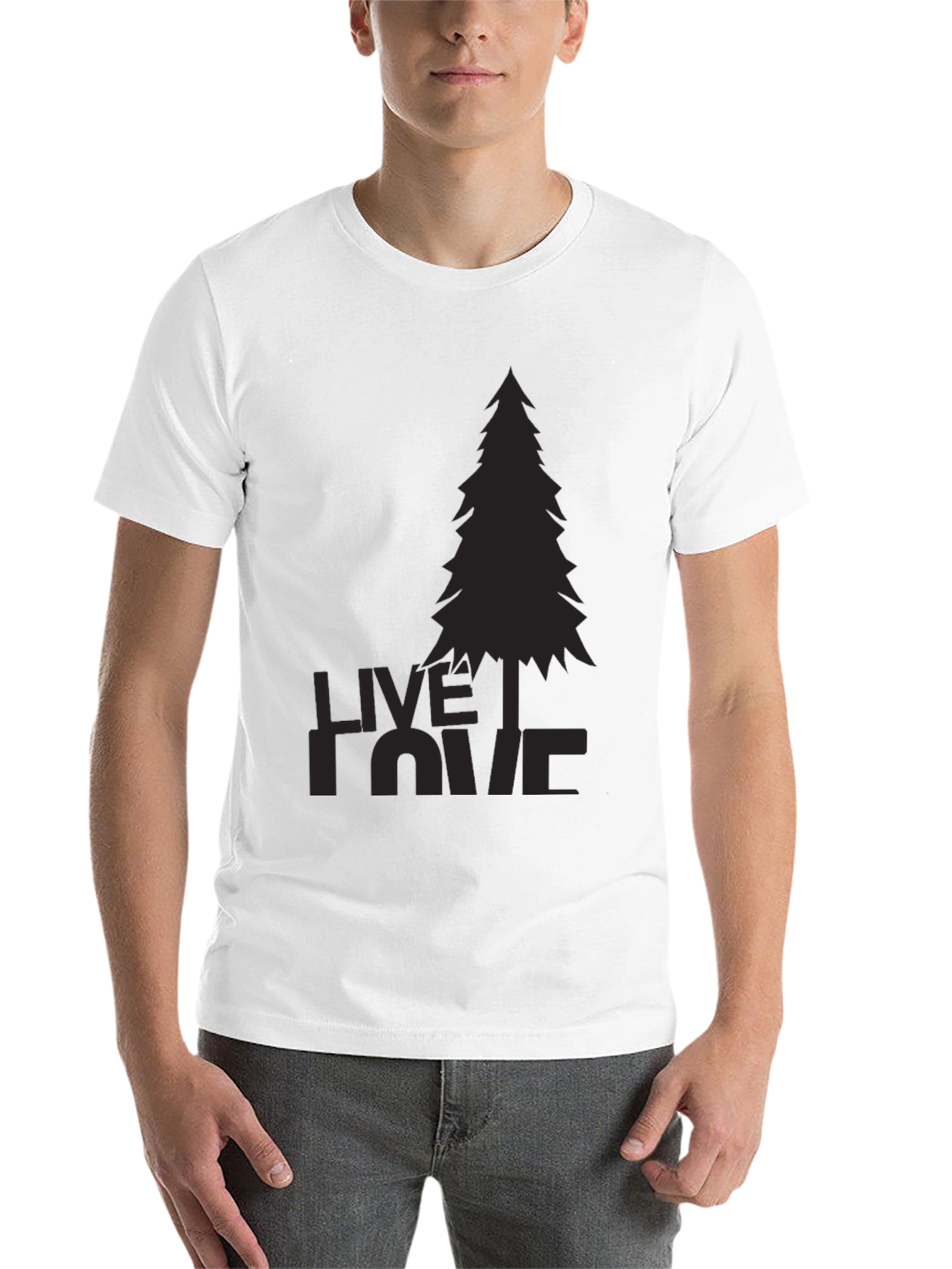 Black Nature Lover's Black Tee - Live, Love, Pine view 14