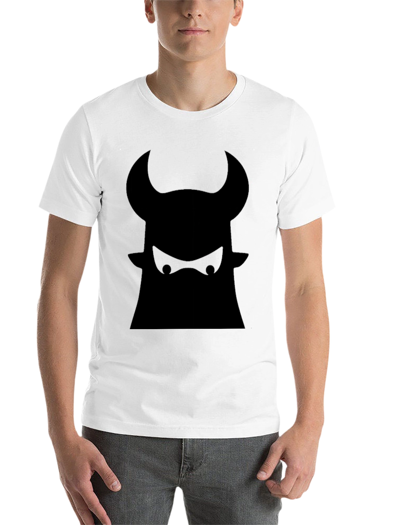 Black Bull Graphic Tee - Bold Black Cotton T-Shirt view 14