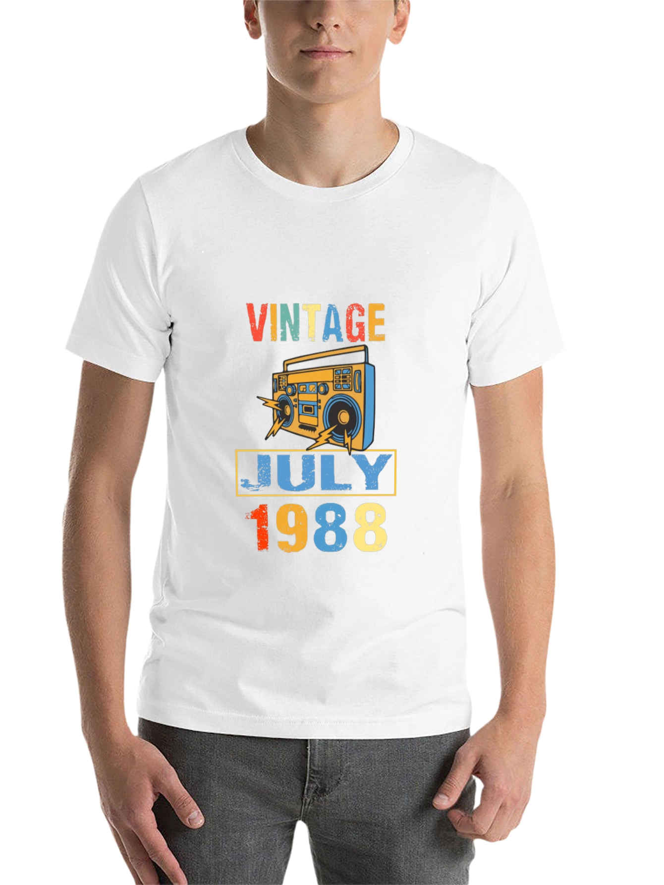 Black Vintage July 1988 T-Shirt - Retro Birthday Gift view 14