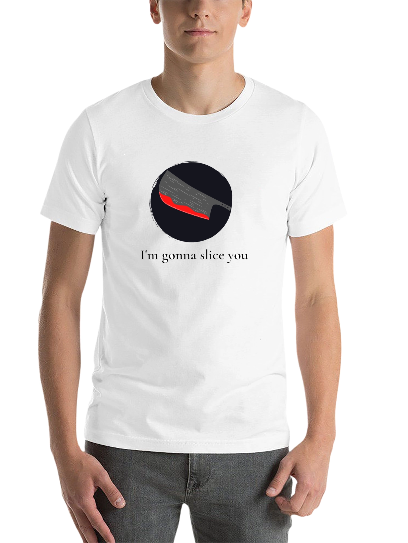 Black Sarcastic "Slice You" Graphic Tee - Black T-Shirt view 14