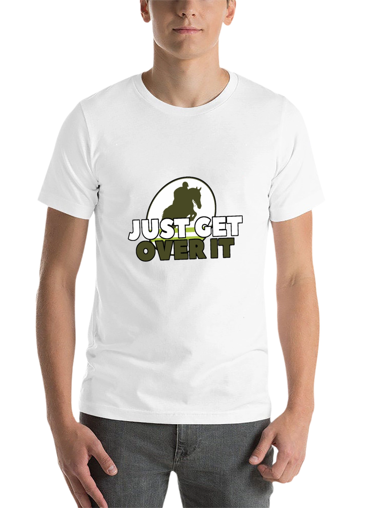 Black Just Get Over It Horse Riding T-Shirt view 14