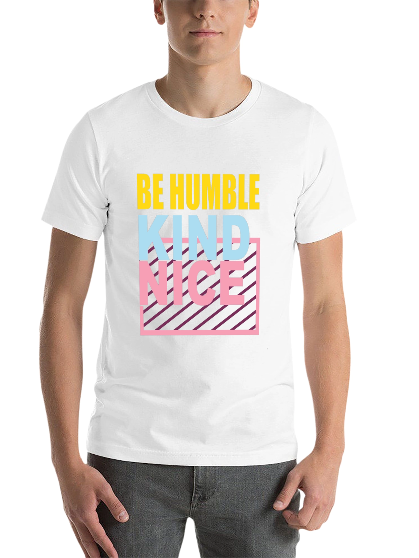 Black Be Humble Kind Nice T-Shirt Graphic Tee view 14
