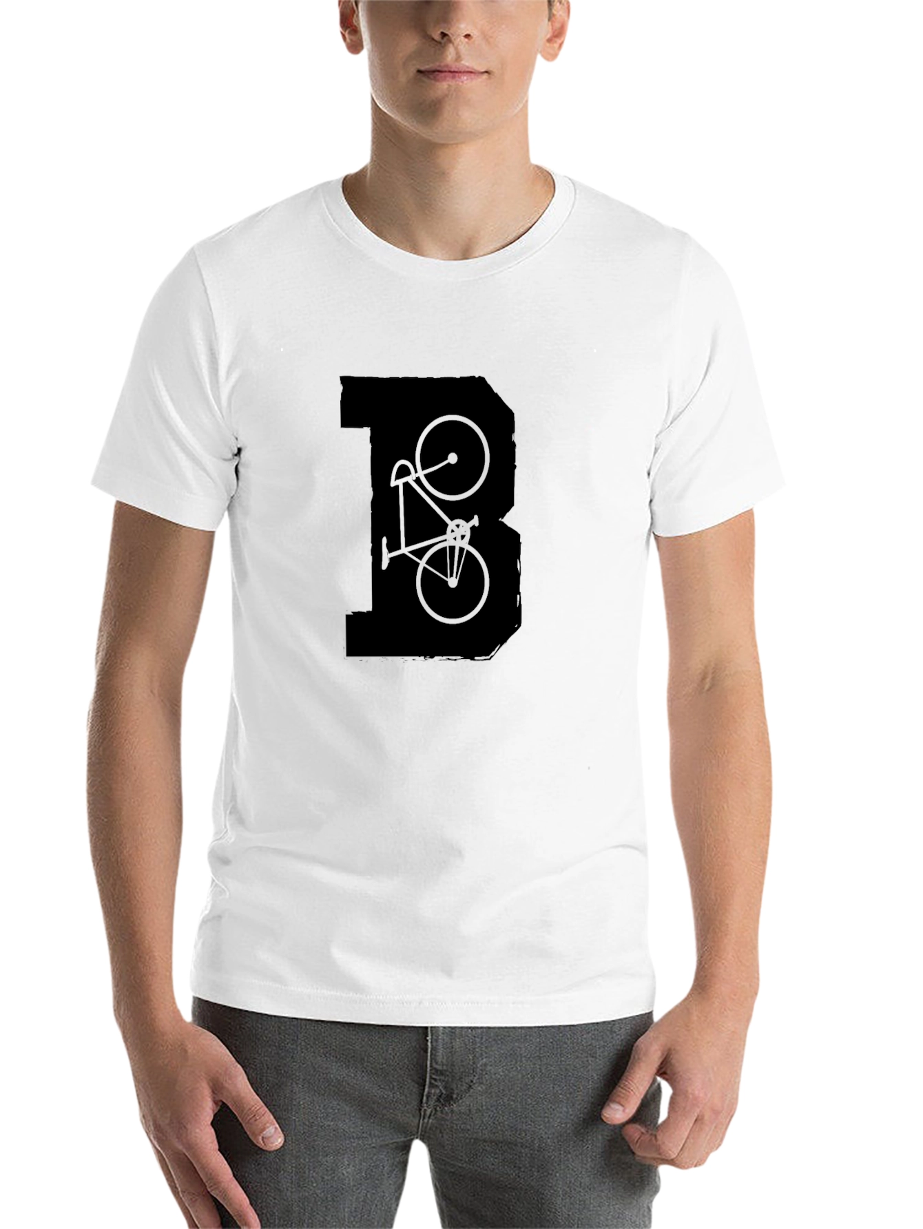Black Bicycle Initial Black T-Shirt view 14