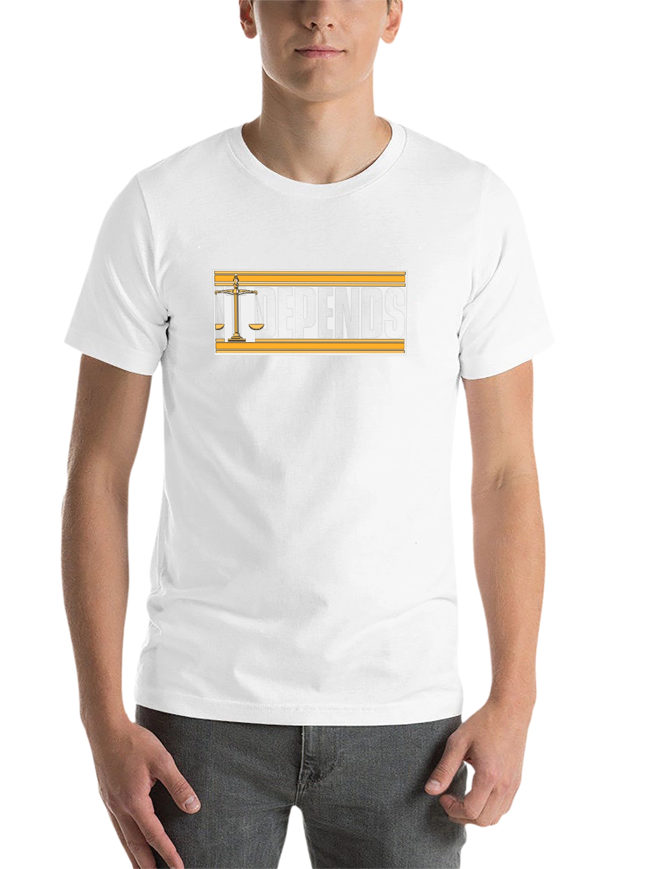 It Depends T-Shirt - Scales of Justice Design - 14