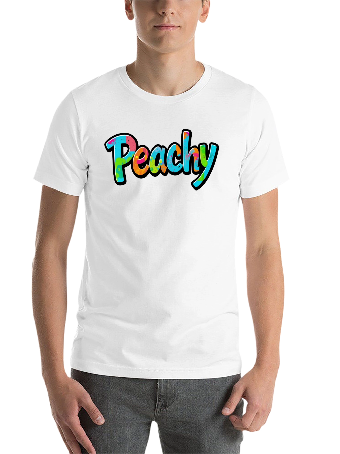 Peachy Graphic Black T-Shirt - Casual Style - 14