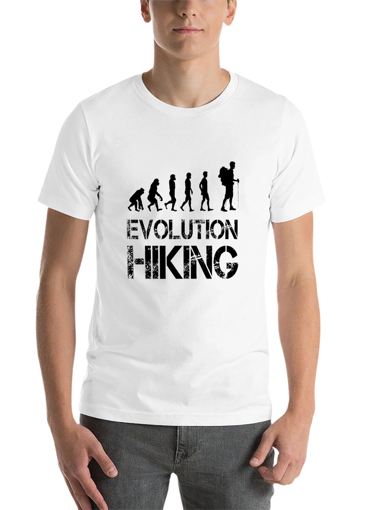 Black Evolution Hiking T-Shirt - Black Crew Neck Tee view 14