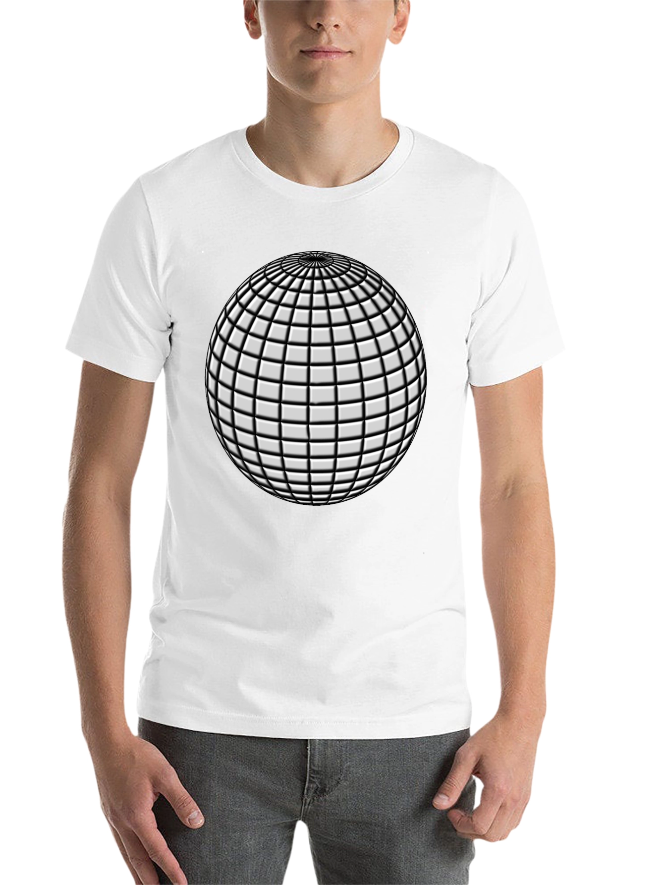 Black Geometric Sphere Graphic T-Shirt - Modern Design view 14