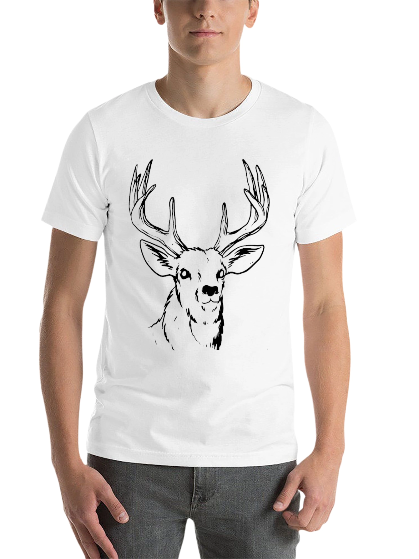 Black Black Deer Graphic Tee - Men's Casual Shirt view 14