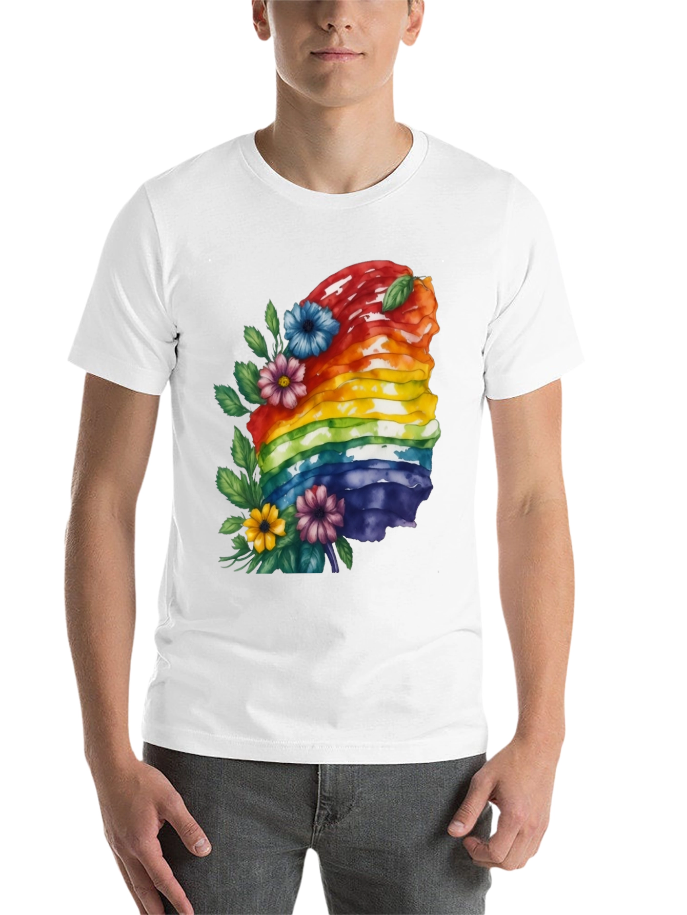 Black Rainbow Layered Cake Floral T-Shirt view 14