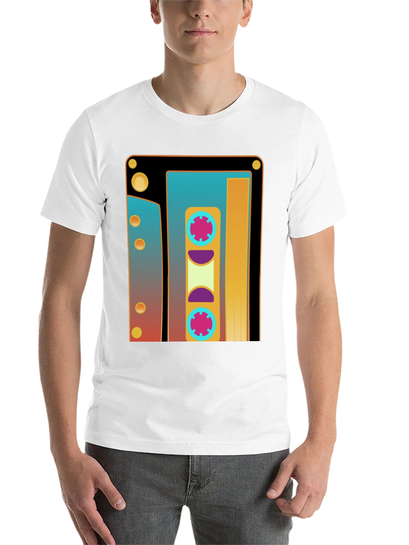 Black Retro Cassette Tape Graphic T-Shirt - Vintage Style view 14