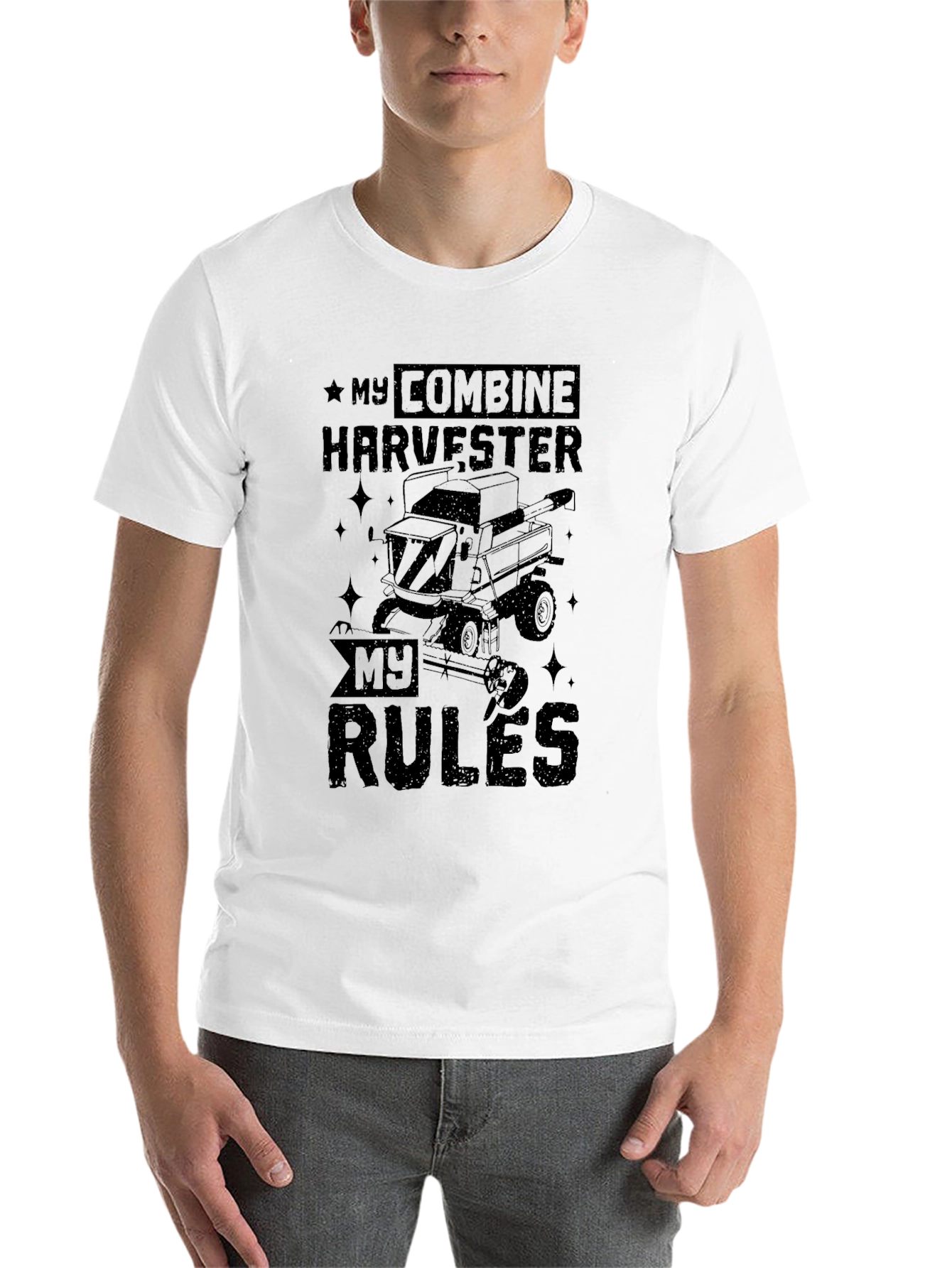 Black My Combine Harvester My Rules Black Tee view 14