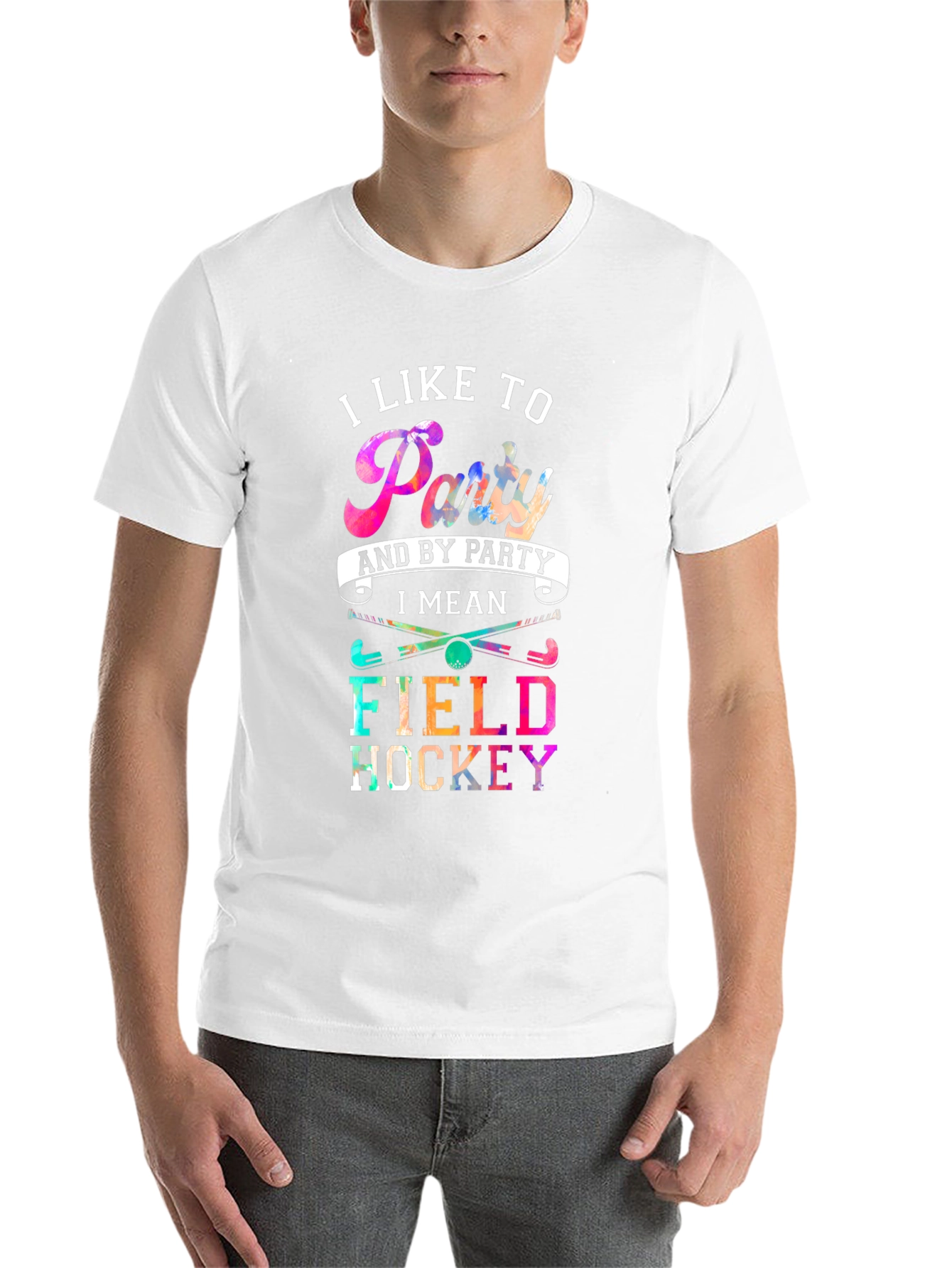 Black I Like To Party Field Hockey T-Shirt view 14