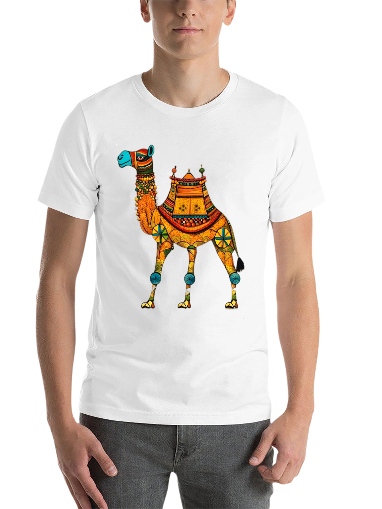 Black Camel Graphic Print T-Shirt - Unique Design view 14