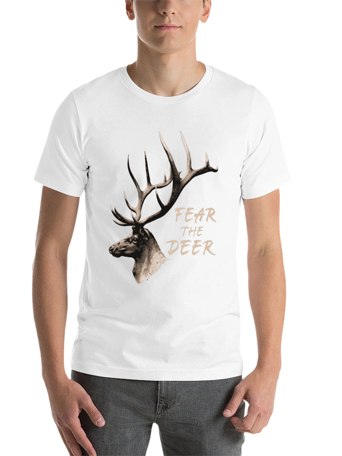 Black Fear the Deer Graphic T-Shirt - Black view 14