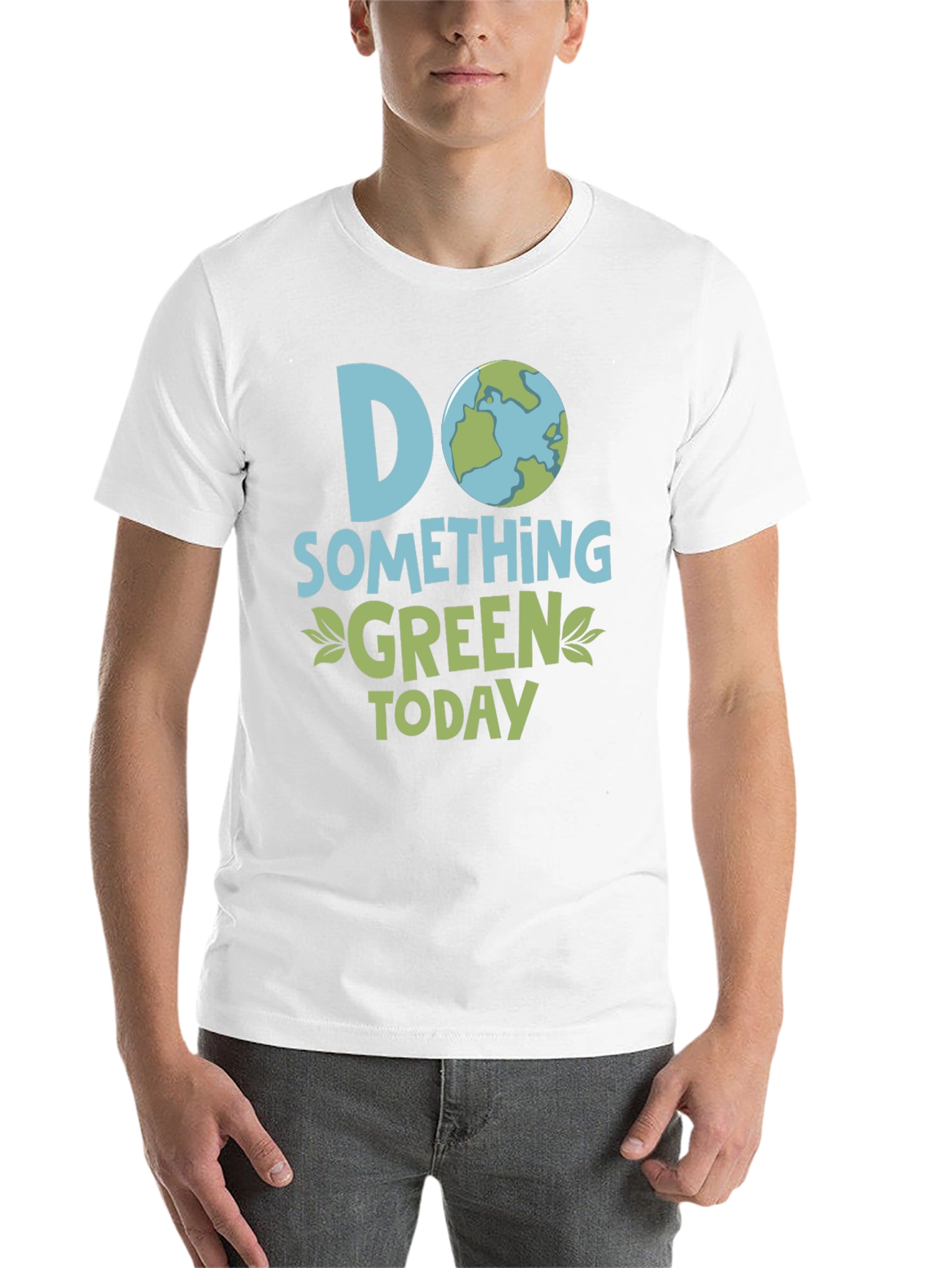 Black Eco-Friendly 'Do Something Green' Graphic T-Shirt view 14