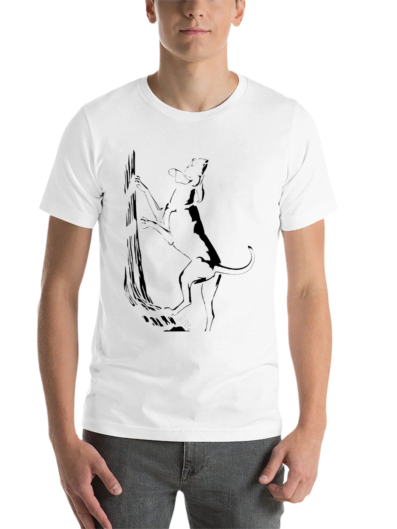 Black Dog Climbing Tree Graphic Tee - Black view 14