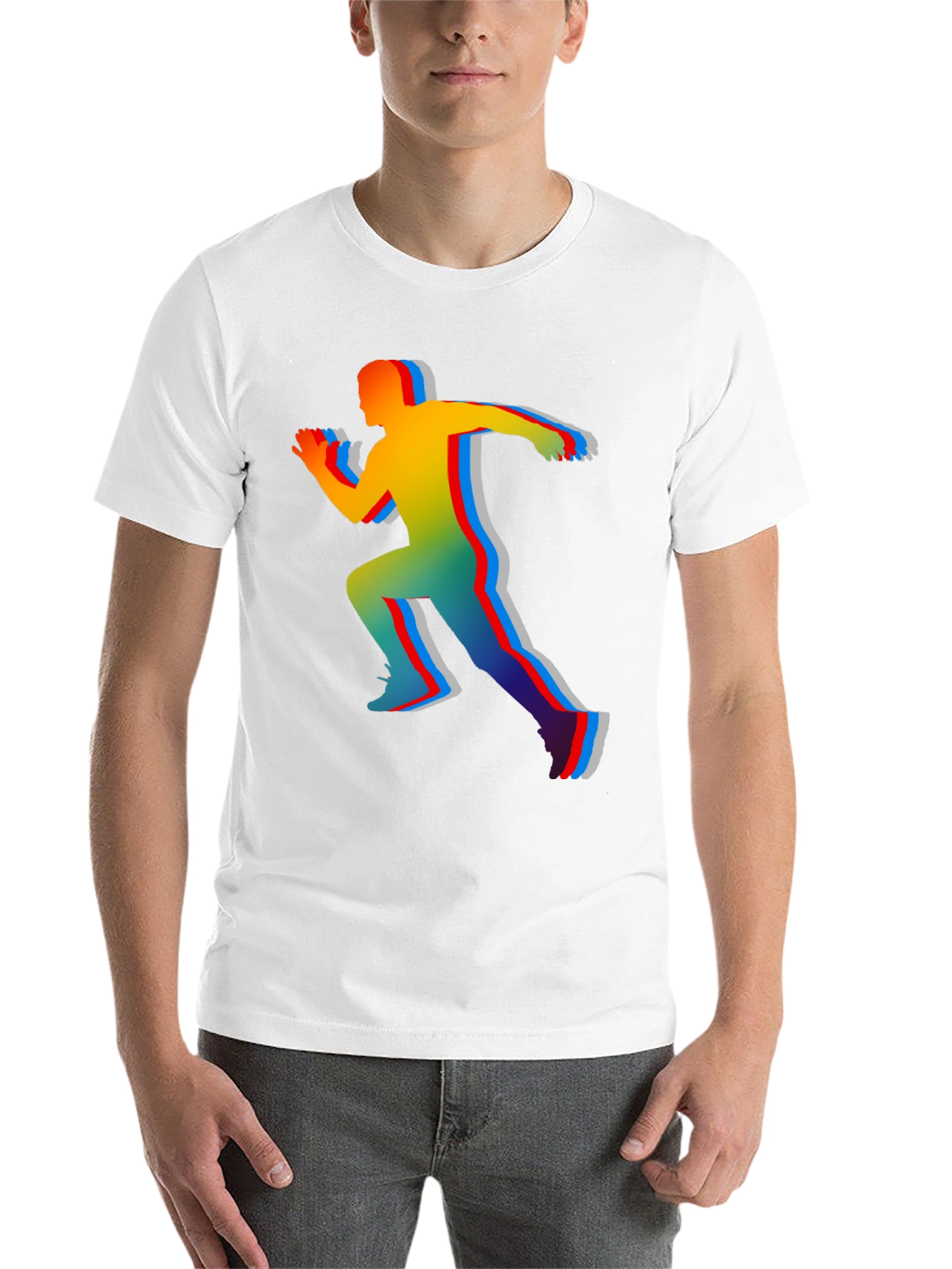 Black Colorful Runner Graphic T-Shirt view 14