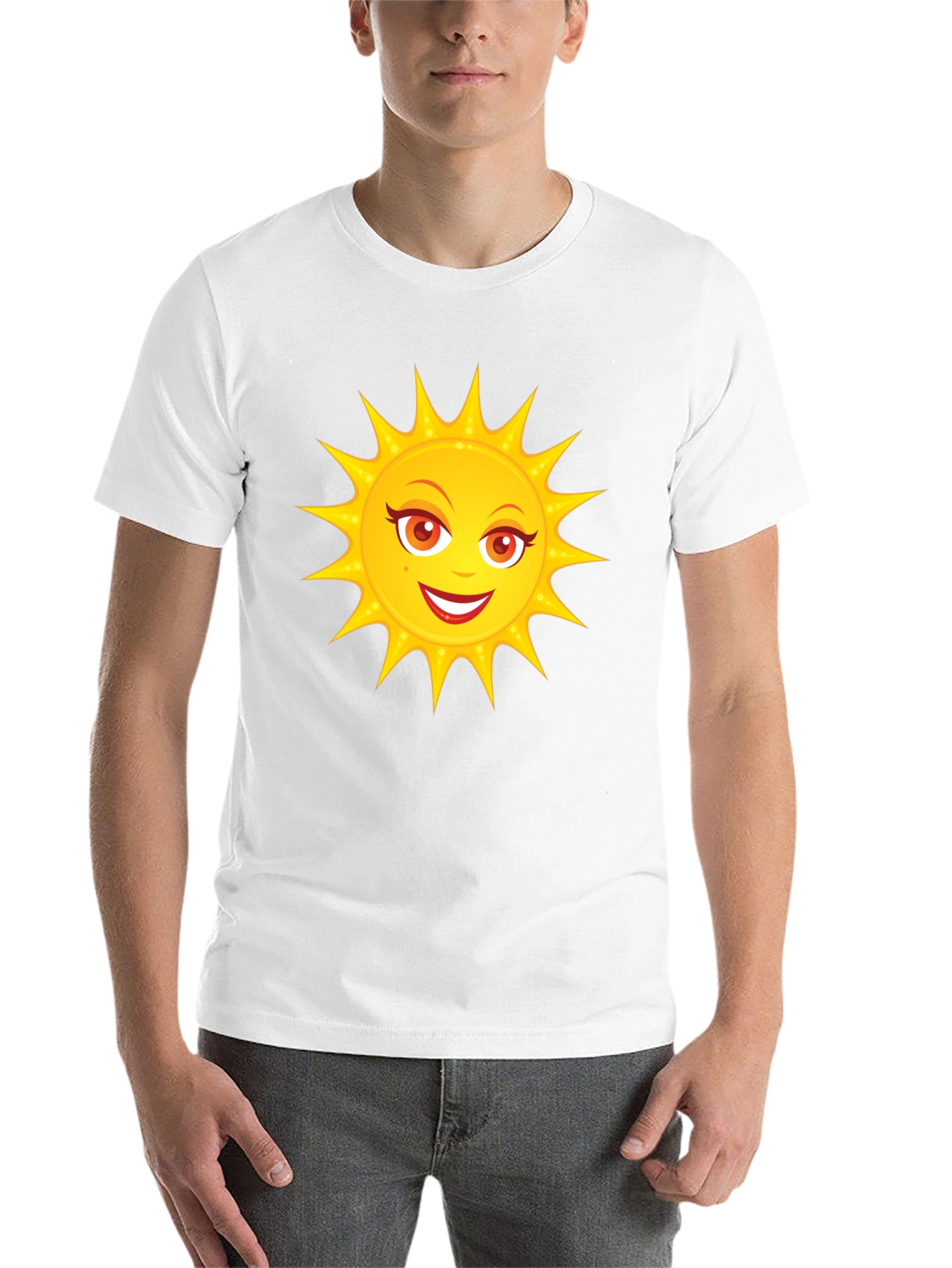 Black Sunny Day Graphic Tee - Fun Black Cotton T-Shirt view 14