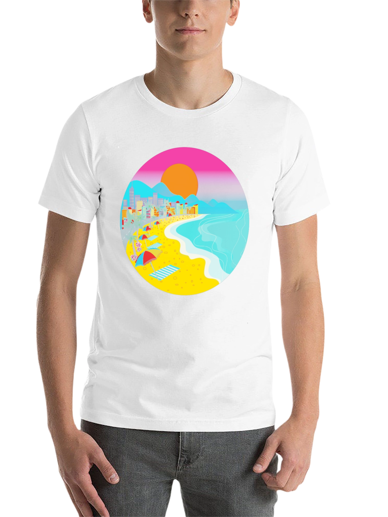 Black Beachscape Graphic T-Shirt view 14