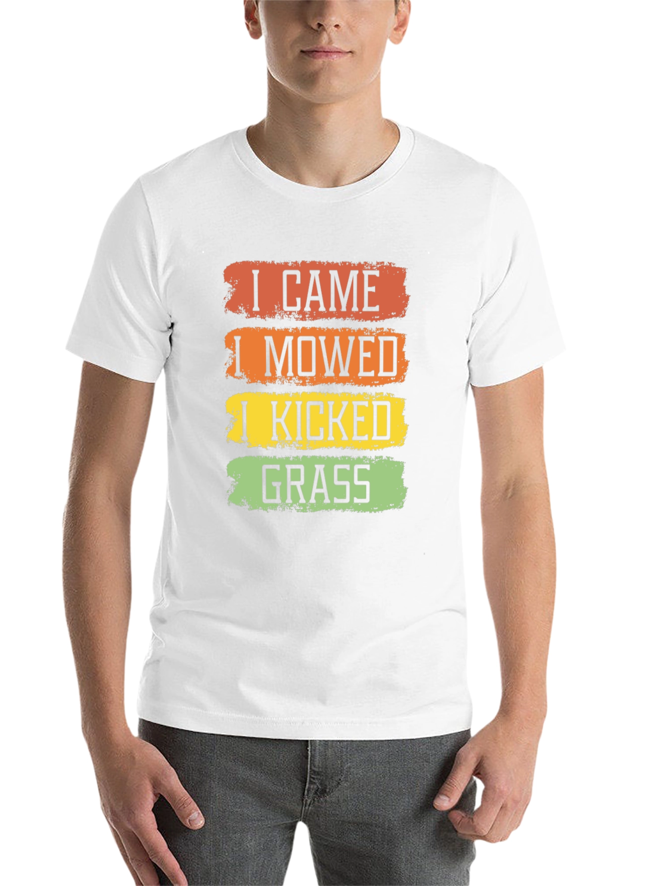 Black I Came I Mowed I Kicked Grass T-Shirt view 14