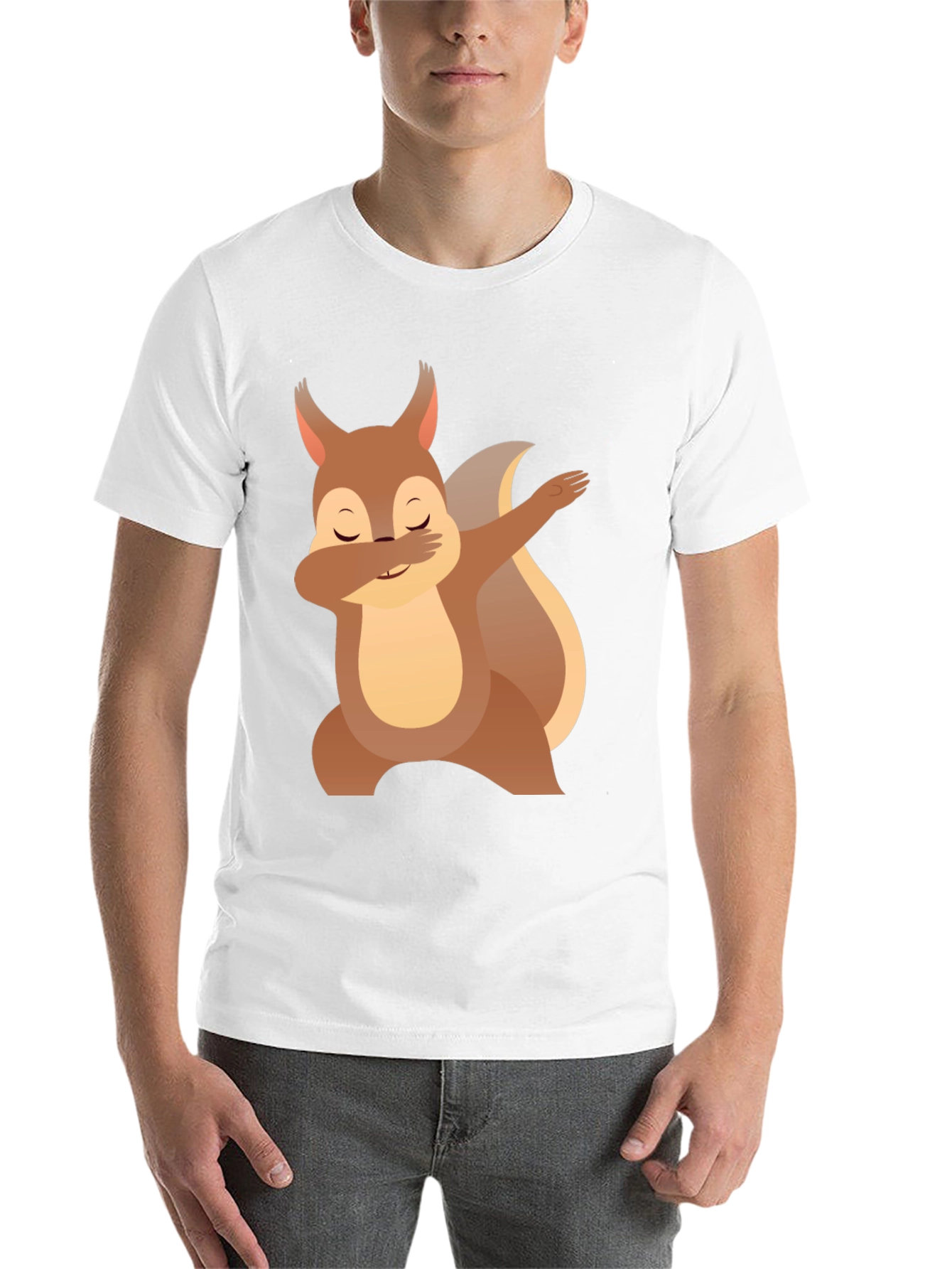 Black Dabbing Squirrel Graphic Tee - Funny Animal T-Shirt view 14