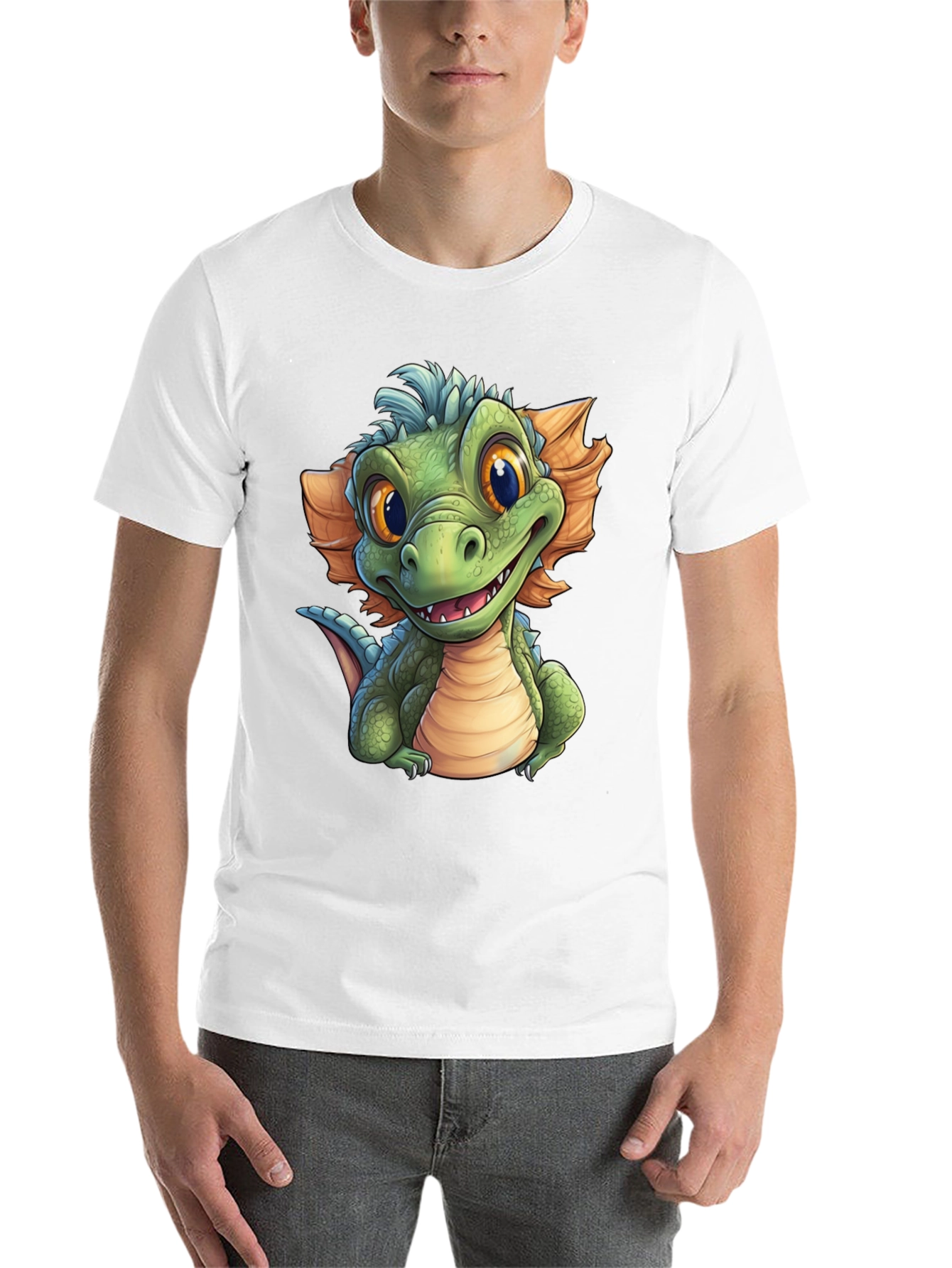 Black Cartoon Dragon Graphic T-Shirt - Fun & Unique Design view 14