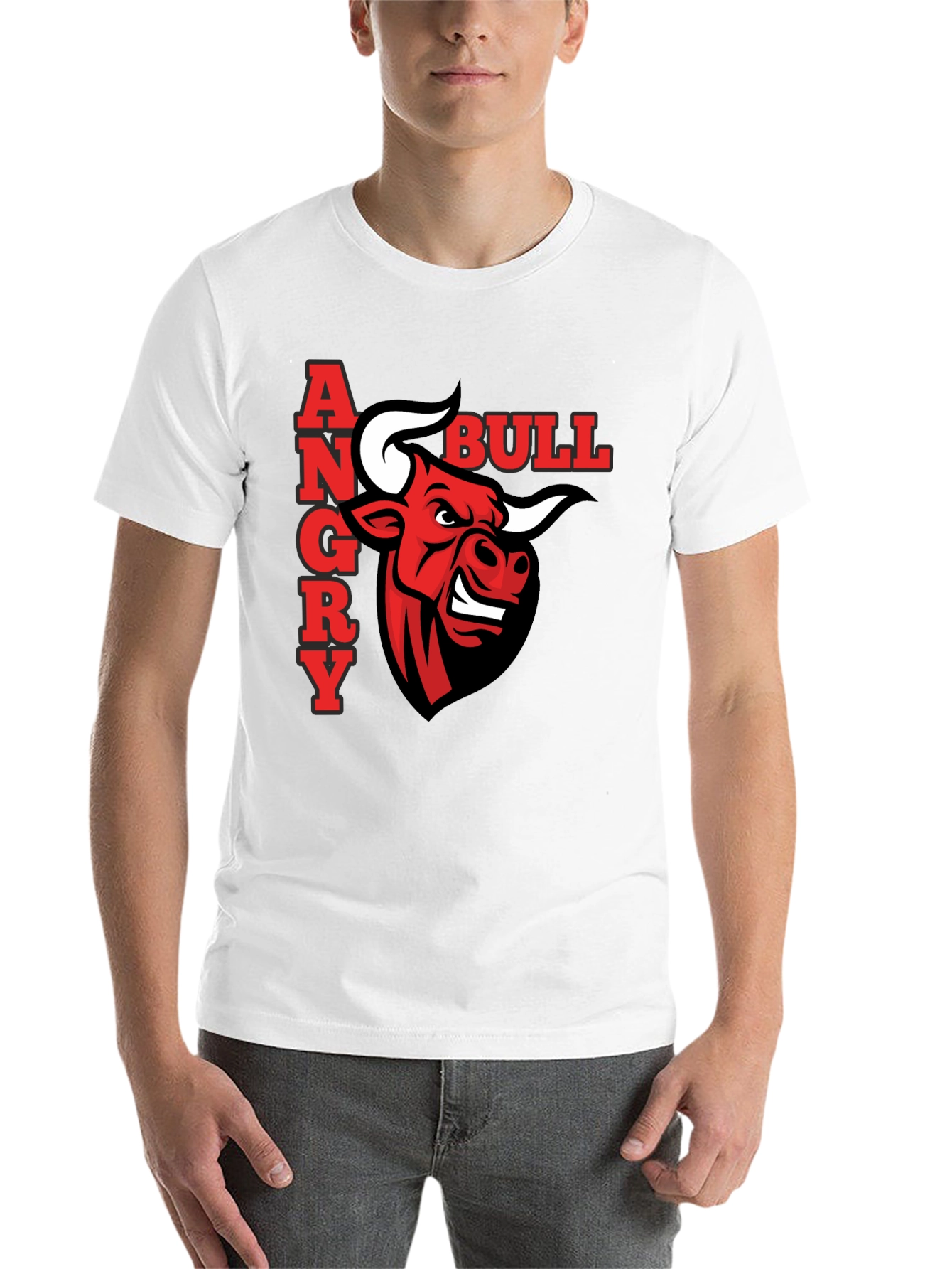 Black Angry Bull Graphic T-Shirt - Black Casual Tee view 14