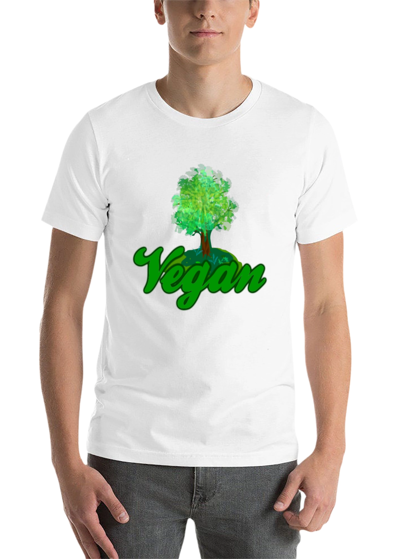 Black Vegan Tree T-Shirt - Eco-Friendly Design view 14