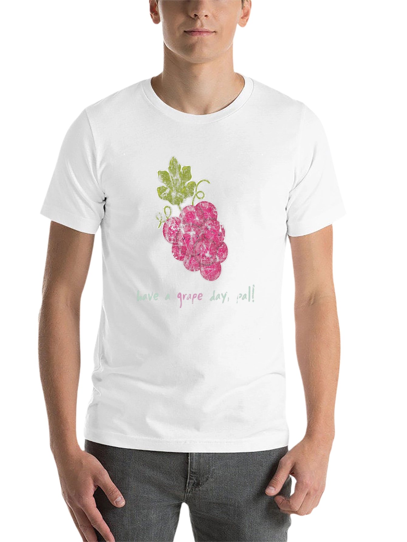 Black Have a Grape Day T-Shirt - Unique Fruit Graphic Tee view 14