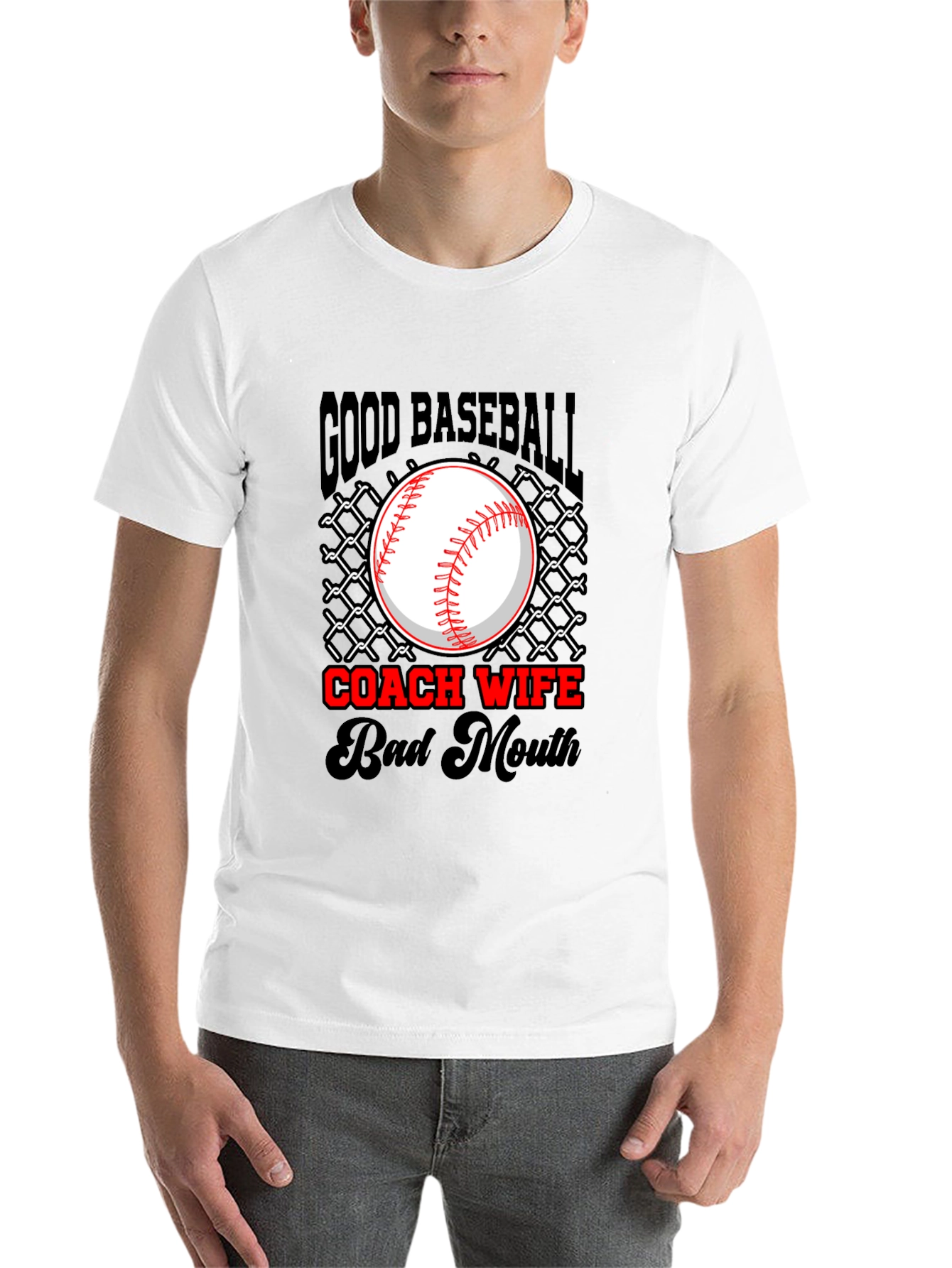 Good Baseball Coach Wife Bad Mouth T-Shirt - 14