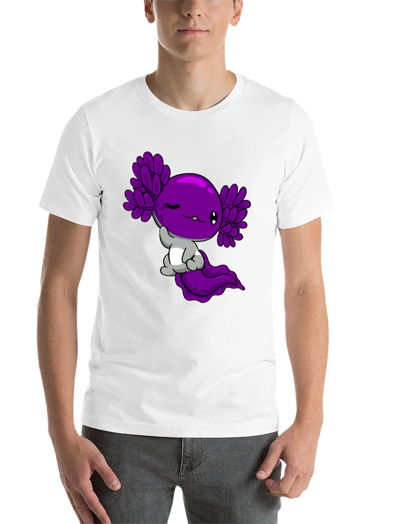 Black Axolotl Graphic Tee - Cute Amphibian Design view 14