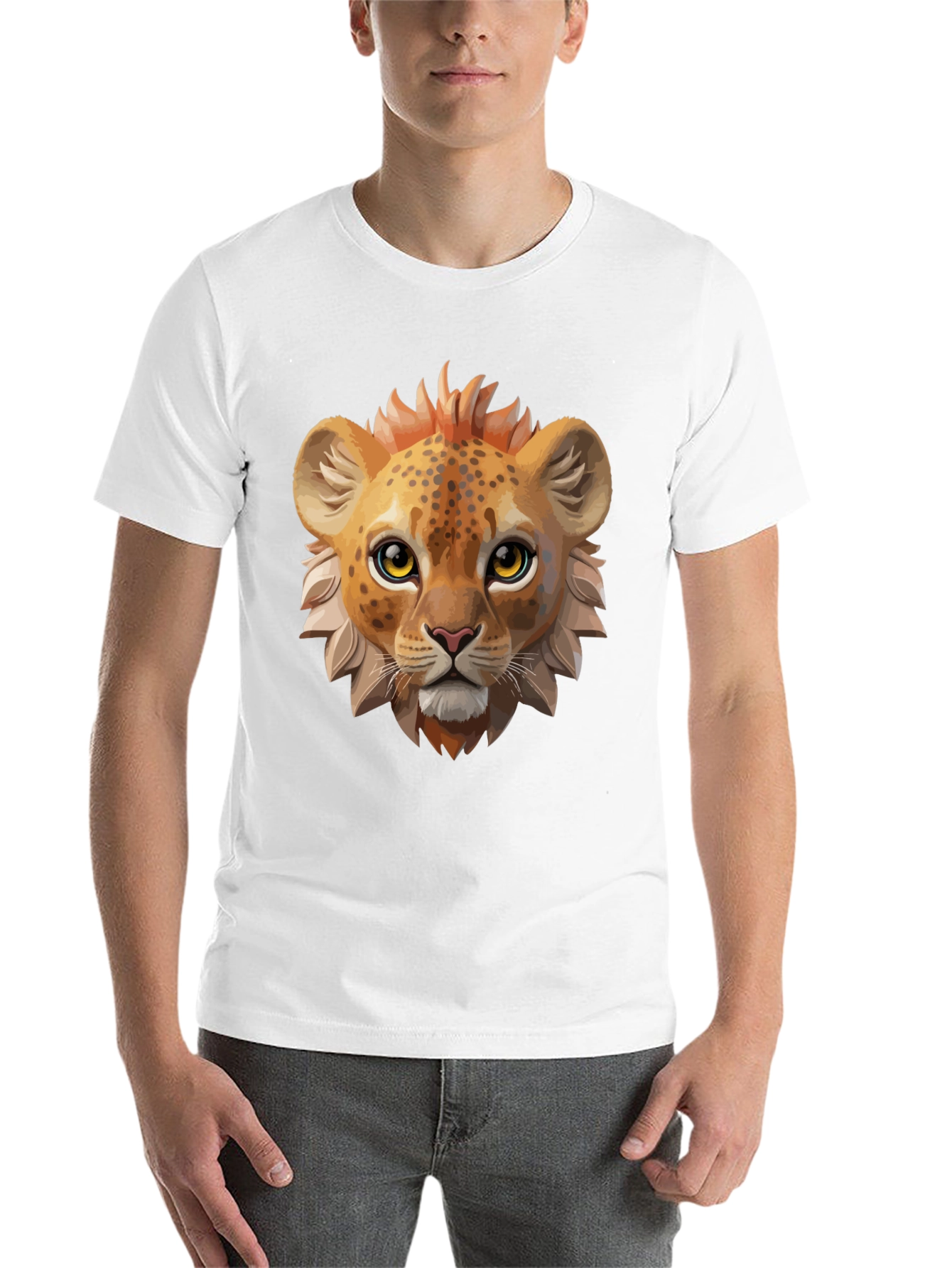 Black Lion Cub Graphic Tee - Black Cotton Shirt view 14