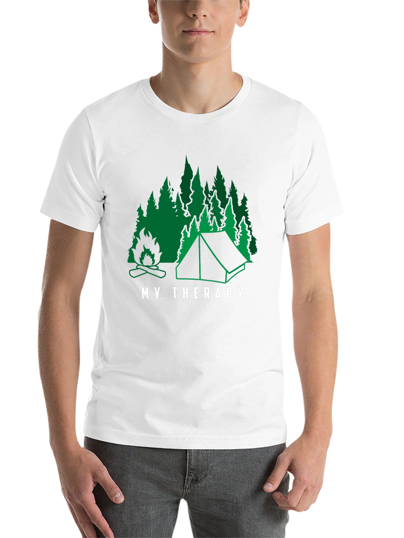 Black Camping Therapy Graphic Tee - Nature Adventure Shirt view 14