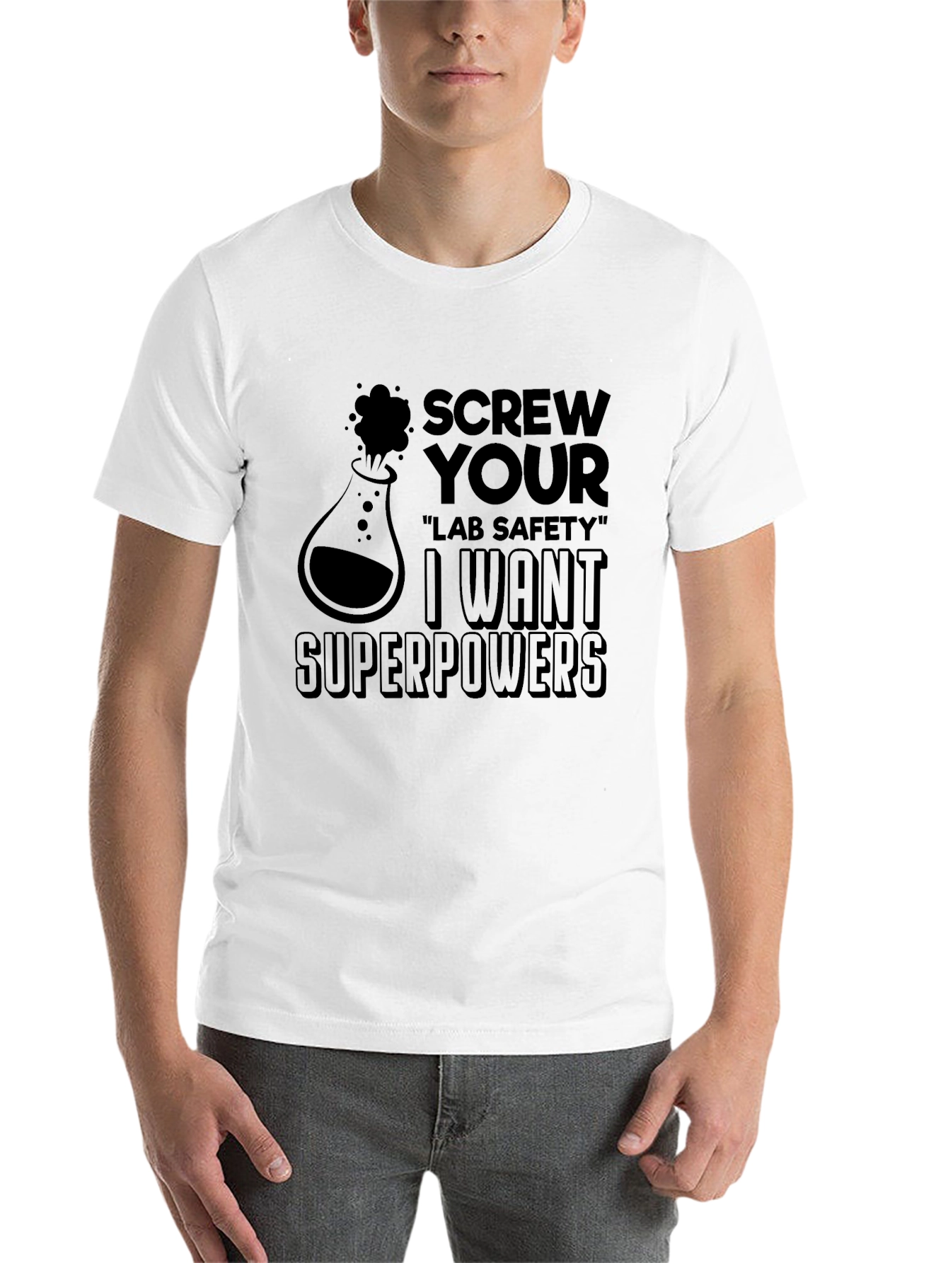 Black Screw Lab Safety I Want Superpowers Black T-Shirt view 14