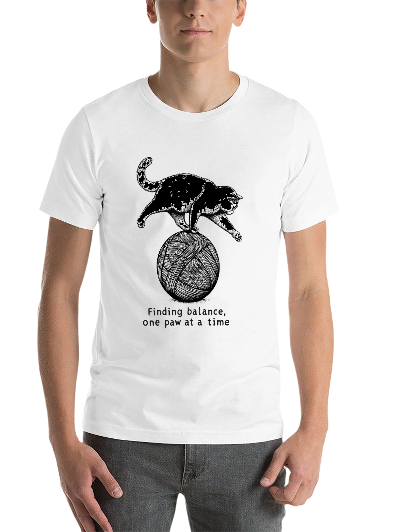 Black Cat Balancing Act T-Shirt view 14