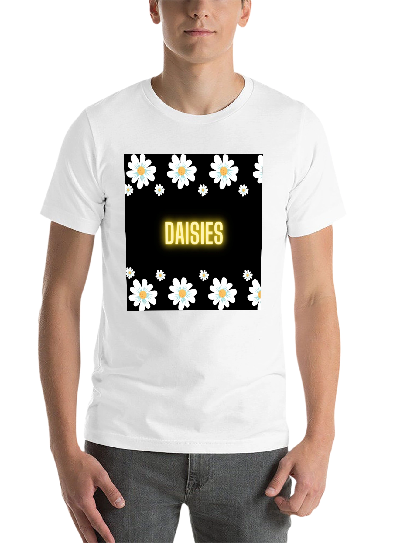Black Daisies Black T-Shirt view 14